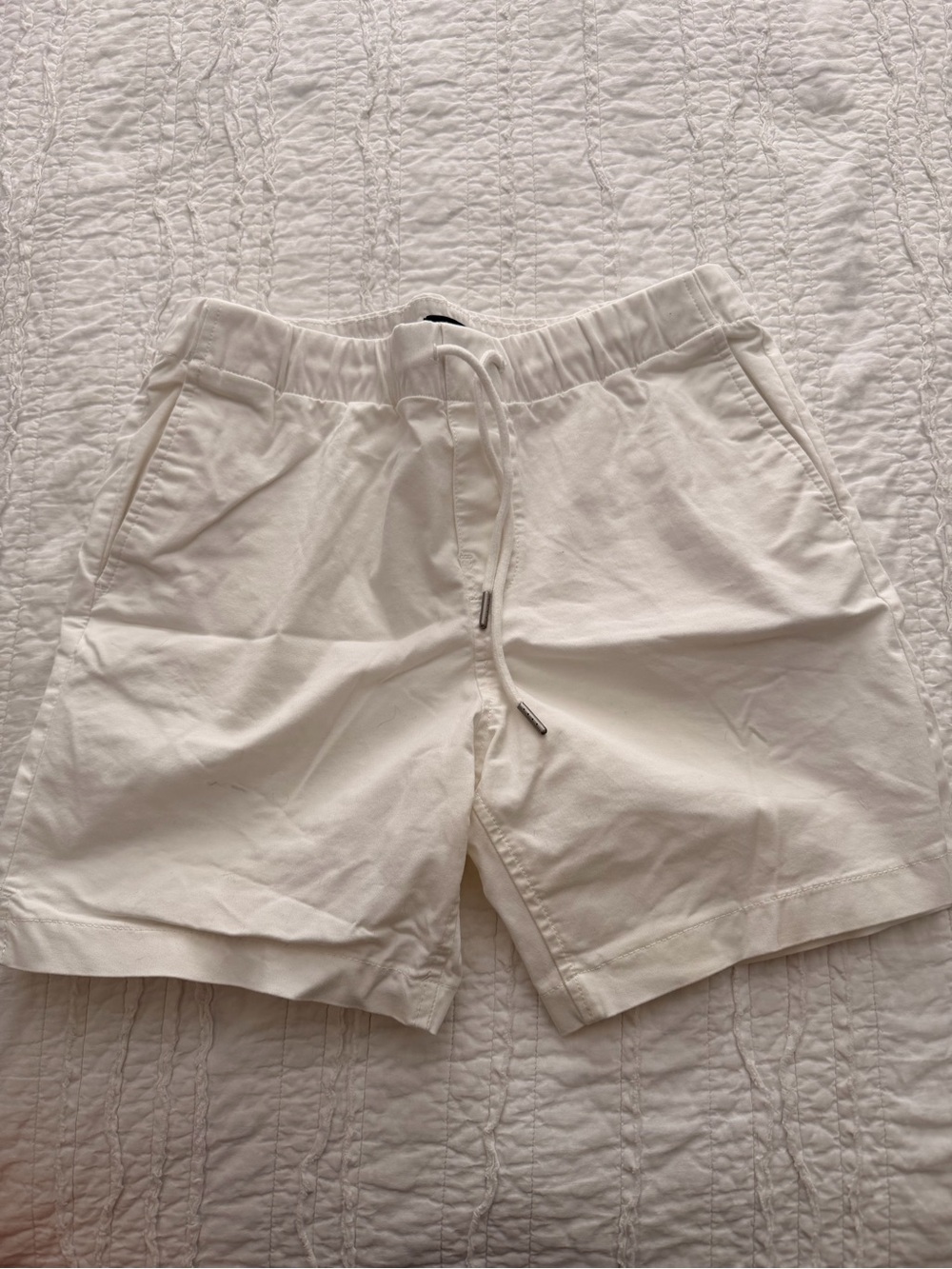 Express Men's White Drawstring Cotton Shorts